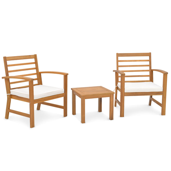 Sturdy acacia wood frame for lasting durability<br>Burr-free finish ensures a smooth and safe touch<br>Detachable cushion covers with practical zippers<br>High-density sponge for ultimate seating comfort<br>Ergonomic design supports and relaxes your body<
