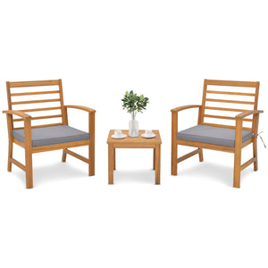 Sturdy acacia wood frame for lasting durability<br>Burr-free finish ensures a smooth and safe touch<br>Detachable cushion covers with practical zippers<br>High-density sponge for ultimate seating comfort<br>Ergonomic design supports and relaxes your body<