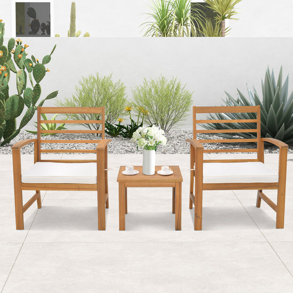Sturdy acacia wood frame for lasting durability<br>Burr-free finish ensures a smooth and safe touch<br>Detachable cushion covers with practical zippers<br>High-density sponge for ultimate seating comfort<br>Ergonomic design supports and relaxes your body<