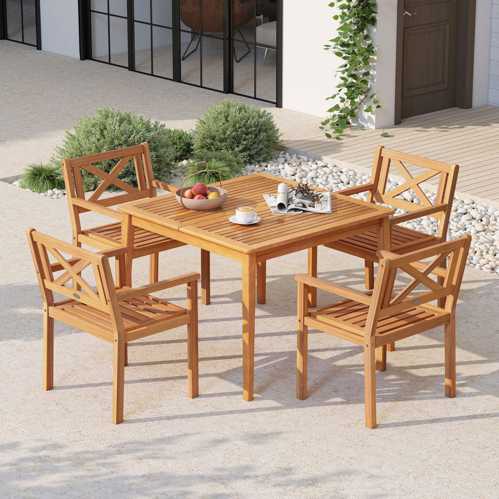 Premium acacia wood for a natural and long-lasting outdoor appearance<br>Reinforced wood frame provides dependable performance for extended use<br>Wide seat for promoting airflow and maintaining comfortable seating<br>Inclined backrest provides ergonomic 