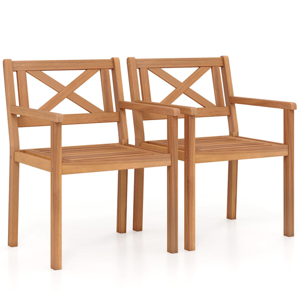 Premium acacia wood for a natural and long-lasting outdoor appearance<br>Reinforced wood frame provides dependable performance for extended use<br>Wide seat for promoting airflow and maintaining comfortable seating<br>Inclined backrest provides ergonomic 
