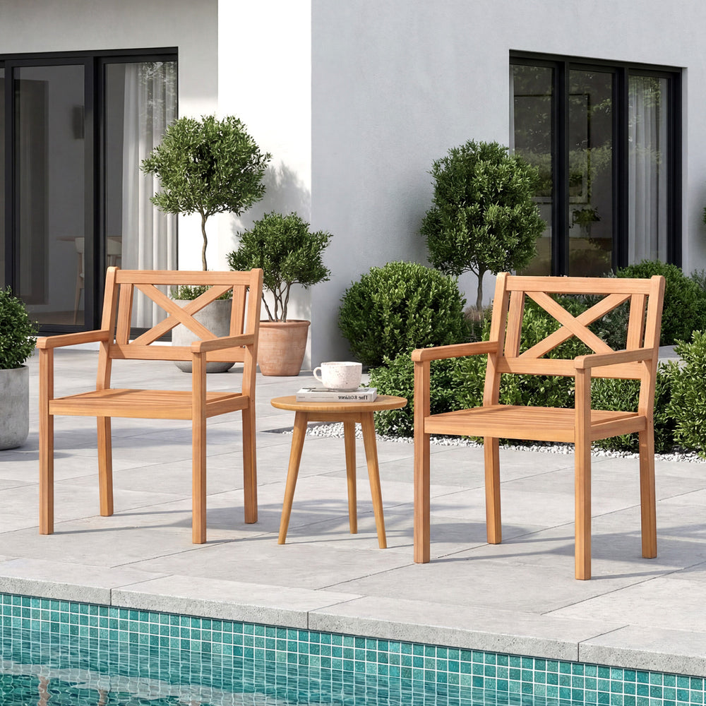 Premium acacia wood for a natural and long-lasting outdoor appearance<br>Reinforced wood frame provides dependable performance for extended use<br>Wide seat for promoting airflow and maintaining comfortable seating<br>Inclined backrest provides ergonomic 