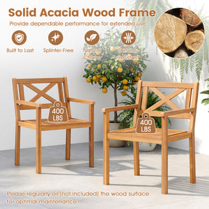 Premium acacia wood for a natural and long-lasting outdoor appearance<br>Reinforced wood frame provides dependable performance for extended use<br>Wide seat for promoting airflow and maintaining comfortable seating<br>Inclined backrest provides ergonomic 