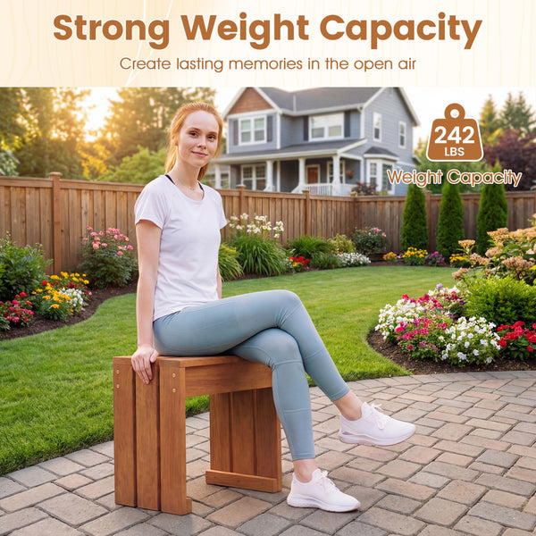 Multipurpose use for side table  plant stand or storage rack<br>Sturdy thickened wood slats for even weight distribution<br>Strong 242 lbs weight capacity for steady seating<br>Natural wood grain for minimalist design<br>Easy to move between indoor and co