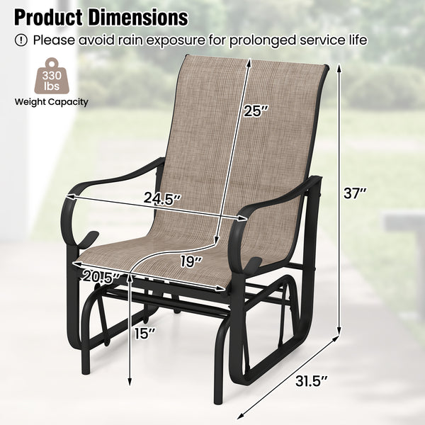Promote relaxation  comfort and enjoyment with a gentle gliding motion<br>High-quality gilder bearing arm brackets for quiet back-and-forth swinging<br>Breathable and quick-drying fabric for cool seating and easy maintenance<br>The fabric is also fade-res
