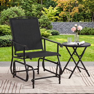 Inclined backrest  comfortable armrests  and contoured seat for optimal comfort<br>Gentle motion adds extra comfort to your patio moments<br>High-quality fabric keeps seating enjoyable for everyday outdoor relaxation<br>Reliable construction made of powde