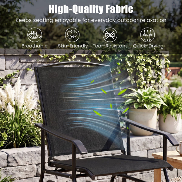 Inclined backrest  comfortable armrests  and contoured seat for optimal comfort<br>Gentle motion adds extra comfort to your patio moments<br>High-quality fabric keeps seating enjoyable for everyday outdoor relaxation<br>Reliable construction made of powde