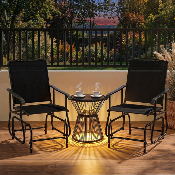 Inclined backrest  comfortable armrests  and contoured seat for optimal comfort<br>Gentle motion adds extra comfort to your patio moments<br>High-quality fabric keeps seating enjoyable for everyday outdoor relaxation<br>Reliable construction made of powde