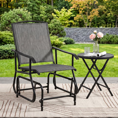 Inclined backrest  comfortable armrests  and contoured seat for optimal comfort<br>Gentle motion adds extra comfort to your patio moments<br>High-quality fabric keeps seating enjoyable for everyday outdoor relaxation<br>Reliable construction made of powde