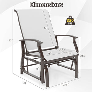 Sturdy rocking motion for relaxing sitting<br>High inclined backrest and comfortable seat fit well with your body curve<br>Added armrests for comfy arm support<br>Breathable and enduring seat fabric avoids sweatiness and ensures long-term use<br>Sturdy me