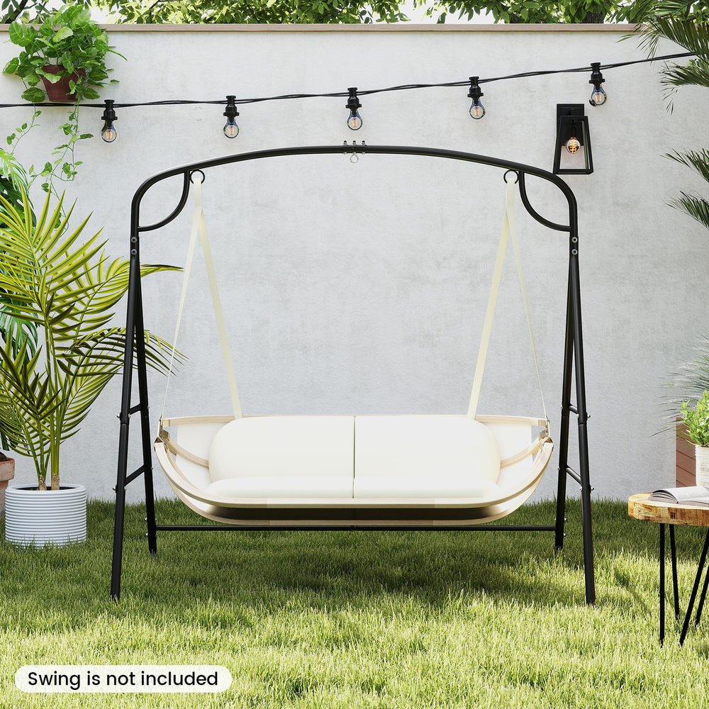 Heavy-duty A-shaped frame for 660 lbs max load<br>High-quality metal for long-lasting use<br>4 side crossbars for added stability<br>Non-slip footpads ensure firm placement<br>Designed with 2 side rings and a middle ring<br>Suitable for both single-point 