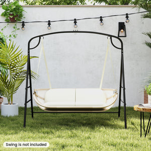 Heavy-duty A-shaped frame for 660 lbs max load<br>High-quality metal for long-lasting use<br>4 side crossbars for added stability<br>Non-slip footpads ensure firm placement<br>Designed with 2 side rings and a middle ring<br>Suitable for both single-point 