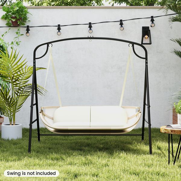 Heavy-duty A-shaped frame for 660 lbs max load<br>High-quality metal for long-lasting use<br>4 side crossbars for added stability<br>Non-slip footpads ensure firm placement<br>Designed with 2 side rings and a middle ring<br>Suitable for both single-point 