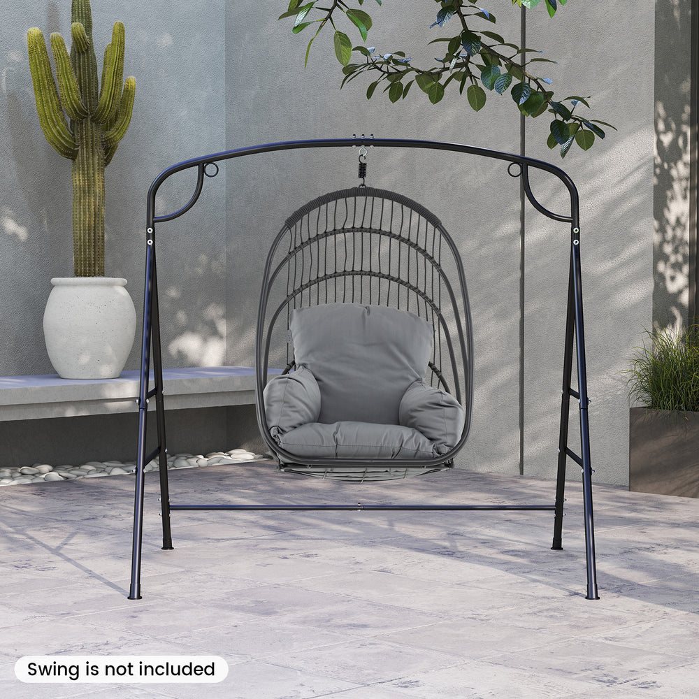 Heavy-duty A-shaped frame for 660 lbs max load<br>High-quality metal for long-lasting use<br>4 side crossbars for added stability<br>Non-slip footpads ensure firm placement<br>Designed with 2 side rings and a middle ring<br>Suitable for both single-point 