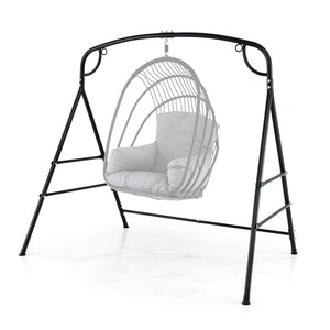 Heavy-duty A-shaped frame for 660 lbs max load<br>High-quality metal for long-lasting use<br>4 side crossbars for added stability<br>Non-slip footpads ensure firm placement<br>Designed with 2 side rings and a middle ring<br>Suitable for both single-point 