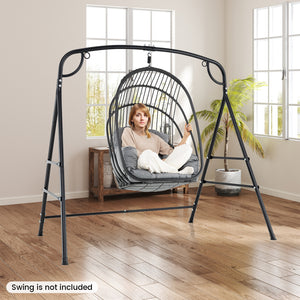 Heavy-duty A-shaped frame for 660 lbs max load<br>High-quality metal for long-lasting use<br>4 side crossbars for added stability<br>Non-slip footpads ensure firm placement<br>Designed with 2 side rings and a middle ring<br>Suitable for both single-point 