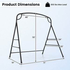 Heavy-duty A-shaped frame for 660 lbs max load<br>High-quality metal for long-lasting use<br>4 side crossbars for added stability<br>Non-slip footpads ensure firm placement<br>Designed with 2 side rings and a middle ring<br>Suitable for both single-point 