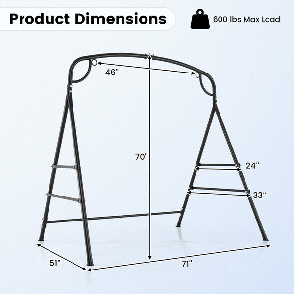Heavy-duty A-shaped frame for 660 lbs max load<br>High-quality metal for long-lasting use<br>4 side crossbars for added stability<br>Non-slip footpads ensure firm placement<br>Designed with 2 side rings and a middle ring<br>Suitable for both single-point 