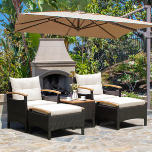 Will be shipped in 2 packages so the arrival time may vary<br>Screw bag for the whole patio set is in box 1<br>Comfortable to sit with the ergonomic armrests<br>Cozy seat and back cushions for more comfort<br>Zipper design makes the seat cushion cover eas