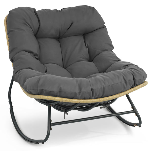 Â Ergonomic egg-shaped design for back  lumbar  hip and leg support<br>Â 6.5"/16 cm thickness of cushion relieves pressure for long sitting<br>Â The cushion removes easily with secure fixing straps<br>Â Gentle  calm rocking to enhance your outdoor relaxat