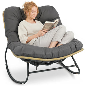 Â Ergonomic egg-shaped design for back  lumbar  hip and leg support<br>Â 6.5"/16 cm thickness of cushion relieves pressure for long sitting<br>Â The cushion removes easily with secure fixing straps<br>Â Gentle  calm rocking to enhance your outdoor relaxat
