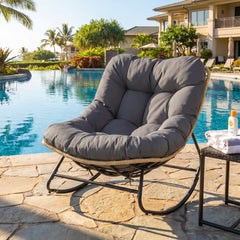 Â Ergonomic egg-shaped design for back  lumbar  hip and leg support<br>Â 6.5"/16 cm thickness of cushion relieves pressure for long sitting<br>Â The cushion removes easily with secure fixing straps<br>Â Gentle  calm rocking to enhance your outdoor relaxat