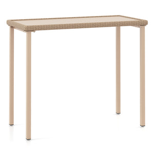 Supported by reinforced metal frame for high stability<br>Load up to 180 lbs  accommodating multiple items<br>Reinforced crossbars for higher stability<br>48" x 23" large tabletop is perfect for gatherings or meals<br>Decorated by appealing yet built-to-l