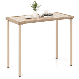 Supported by reinforced metal frame for high stability<br>Load up to 180 lbs  accommodating multiple items<br>Reinforced crossbars for higher stability<br>48" x 23" large tabletop is perfect for gatherings or meals<br>Decorated by appealing yet built-to-l