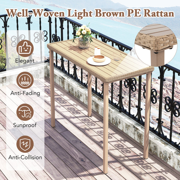 Supported by reinforced metal frame for high stability<br>Load up to 180 lbs  accommodating multiple items<br>Reinforced crossbars for higher stability<br>48" x 23" large tabletop is perfect for gatherings or meals<br>Decorated by appealing yet built-to-l