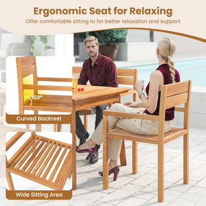 Made of selected teak wood for long-lasting use<br>Can load up to 375 lbs<br>Non-slip footpads for higher stability<br>Cozy to sit with armrests and inclined backrest<br>Natural color and wood texture for more elegance<br>Suitable for backyard  poolside  