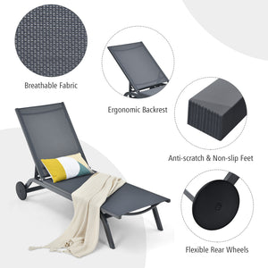 Are you looking for a chaise lounge to take a nap on the balcony  backyard or garden? Come and check out this adjustable lounge chair! Â  The adjustable backrest of chaise lounge with six positions will satisfy your different needs of reading  lying and s