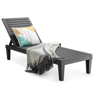 Sturdy construction and 6 reinforced legs offer strong support<br>Adjustable backrest with 5 positions can meet your different needs<br>Simple and stylish style can well match with other outdoor furniture<br>The hollowed-out design helps to ventilate and 
