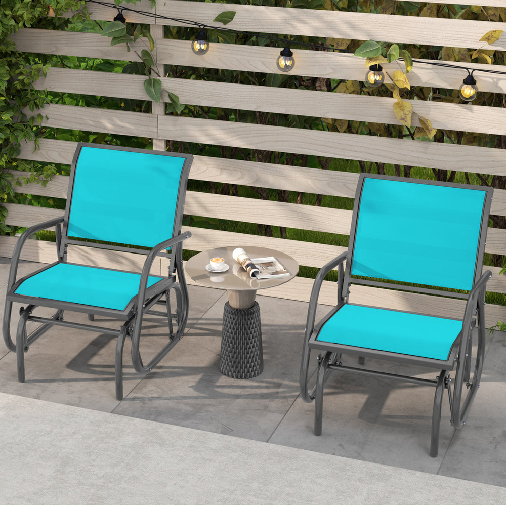 The powder-coated steel frame ensures sturdiness and durableness<br>Armrests and a little sloping backrest provide comfortable experience<br>Swing back and forth with chair to relax yourself<br>4 pads at the bottom prevent slipping and protect ground<br>P