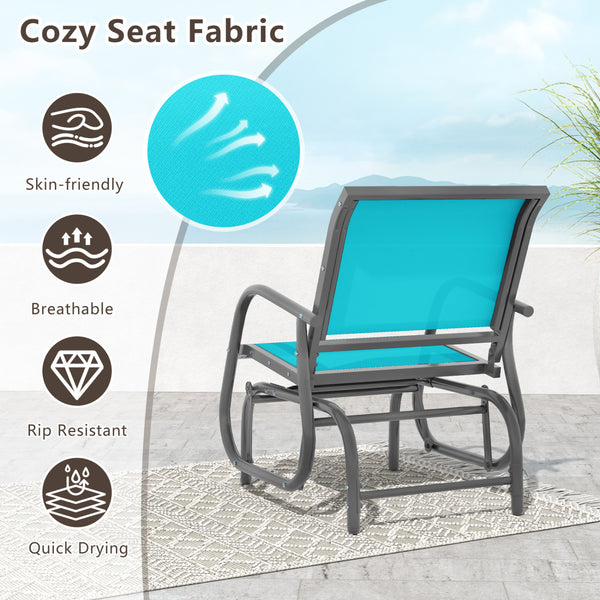 The powder-coated steel frame ensures sturdiness and durableness<br>Armrests and a little sloping backrest provide comfortable experience<br>Swing back and forth with chair to relax yourself<br>4 pads at the bottom prevent slipping and protect ground<br>P