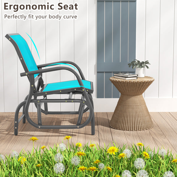 The powder-coated steel frame ensures sturdiness and durableness<br>Armrests and a little sloping backrest provide comfortable experience<br>Swing back and forth with chair to relax yourself<br>4 pads at the bottom prevent slipping and protect ground<br>P