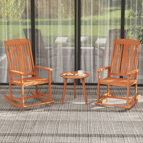 Selected solid wood for long-lasting durability<br>Soothing rocking allows you to relax in the great outdoors<br>Anti-rollover devices at the bottom for secure use<br>DIY your own rocking chair with different colors<br>104Â° high backrest and contoured se