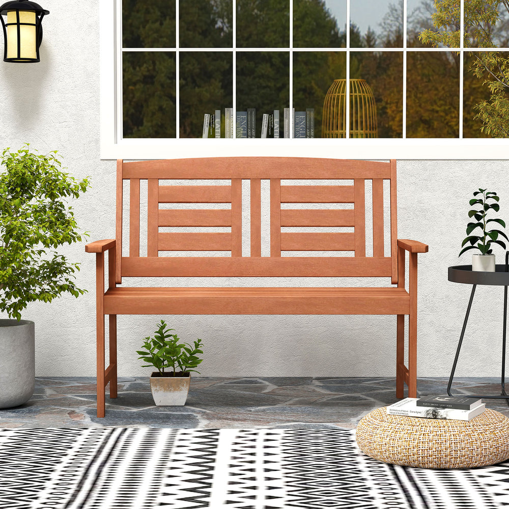 High-quality hardwood build ensures years of reliable outdoor use<br>Smooth  splinter-free finish maintains the wood's natural beauty<br>Gently angled 108Â° backrest provides optimal comfort and relaxation<br>Generously sized armrests offer extra support 