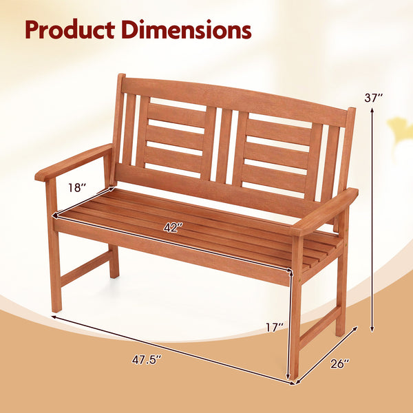 High-quality hardwood build ensures years of reliable outdoor use<br>Smooth  splinter-free finish maintains the wood's natural beauty<br>Gently angled 108Â° backrest provides optimal comfort and relaxation<br>Generously sized armrests offer extra support 