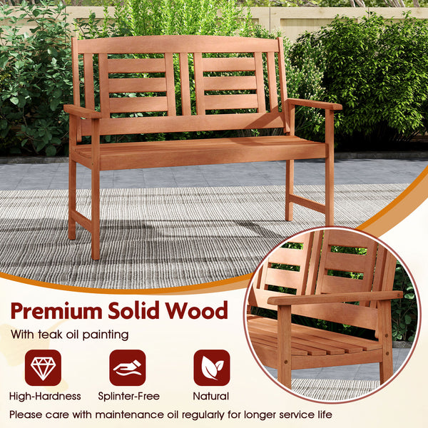 High-quality hardwood build ensures years of reliable outdoor use<br>Smooth  splinter-free finish maintains the wood's natural beauty<br>Gently angled 108Â° backrest provides optimal comfort and relaxation<br>Generously sized armrests offer extra support 