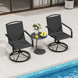 360Â° swivel seat allows you to enjoy unrestricted conversation<br>Gentle rocking motion offers added relaxation<br>High backrest and built-in armrests ensure cozy sitting posture<br>Breathable and quick drying seat ensure a sweat-free experience<br>Sturd