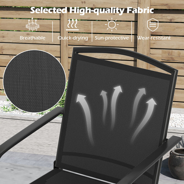 360Â° swivel seat allows you to enjoy unrestricted conversation<br>Gentle rocking motion offers added relaxation<br>High backrest and built-in armrests ensure cozy sitting posture<br>Breathable and quick drying seat ensure a sweat-free experience<br>Sturd