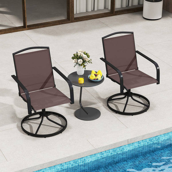 360Â° swivel seat allows you to enjoy unrestricted conversation<br>Gentle rocking motion offers added relaxation<br>High backrest and built-in armrests ensure cozy sitting posture<br>Breathable and quick drying seat ensure a sweat-free experience<br>Sturd