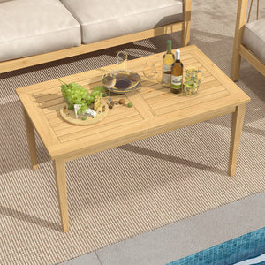 Made from durable natural teak wood that is wear-resistant for long-lasting use<br>No splinters design prevents any scratching on skin and clothing<br>Spacious slatted tabletop provides large storage space and easy drainage <br>Sturdy supportive feet and 