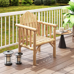 Adds natural elegance with a solid wood frame<br>Crafted with a smooth surface and rounded edges<br>Designed with a high back and comfy armrests<br>Reclined backrest offer comfortable support to your body<br>Suitable for various outdoor space  such as you