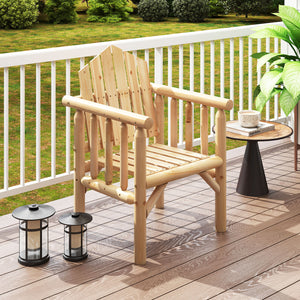 Adds natural elegance with a solid wood frame<br>Crafted with a smooth surface and rounded edges<br>Designed with a high back and comfy armrests<br>Reclined backrest offer comfortable support to your body<br>Suitable for various outdoor space  such as you