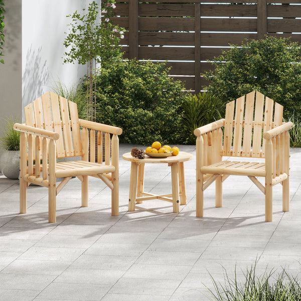Adds natural elegance with a solid wood frame<br>Crafted with a smooth surface and rounded edges<br>Designed with a high back and comfy armrests<br>Reclined backrest offer comfortable support to your body<br>Suitable for various outdoor space  such as you