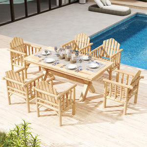 Adds natural elegance with a solid wood frame<br>Crafted with a smooth surface and rounded edges<br>Designed with a high back and comfy armrests<br>Reclined backrest offer comfortable support to your body<br>Suitable for various outdoor space  such as you