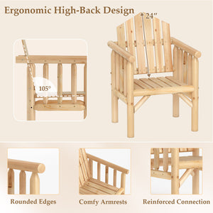 Adds natural elegance with a solid wood frame<br>Crafted with a smooth surface and rounded edges<br>Designed with a high back and comfy armrests<br>Reclined backrest offer comfortable support to your body<br>Suitable for various outdoor space  such as you