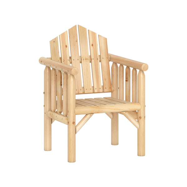Adds natural elegance with a solid wood frame<br>Crafted with a smooth surface and rounded edges<br>Designed with a high back and comfy armrests<br>Reclined backrest offer comfortable support to your body<br>Suitable for various outdoor space  such as you