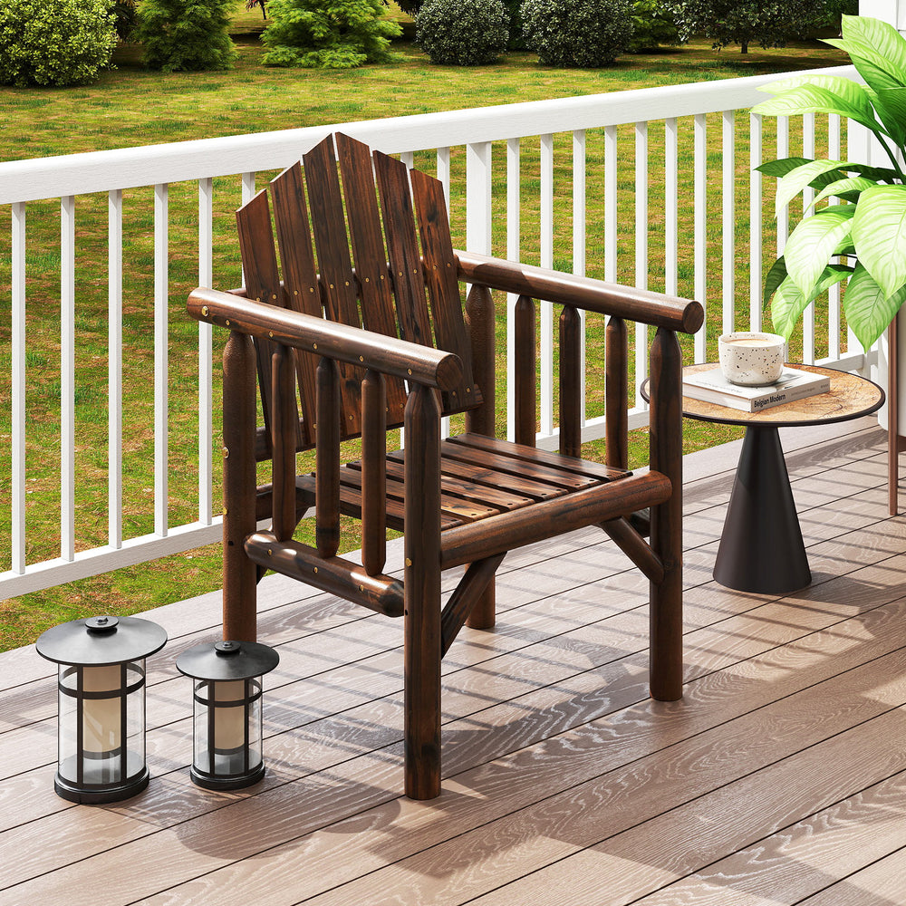 Adds natural elegance with a solid wood frame<br>Crafted with a smooth surface and rounded edges<br>Designed with a high back and comfy armrests<br>Reclined backrest offer comfortable support to your body<br>Suitable for various outdoor space  such as you